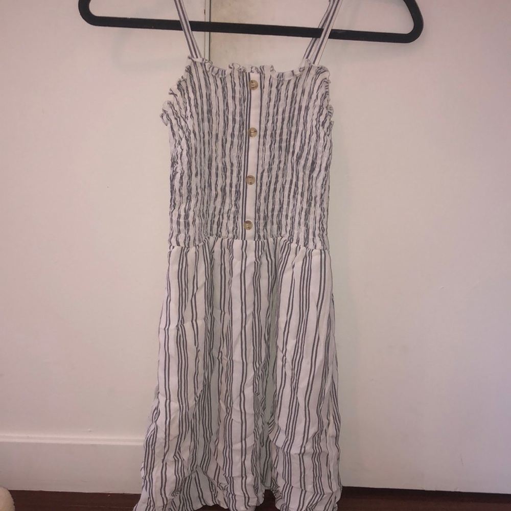 White button dress with stripes - never worn
